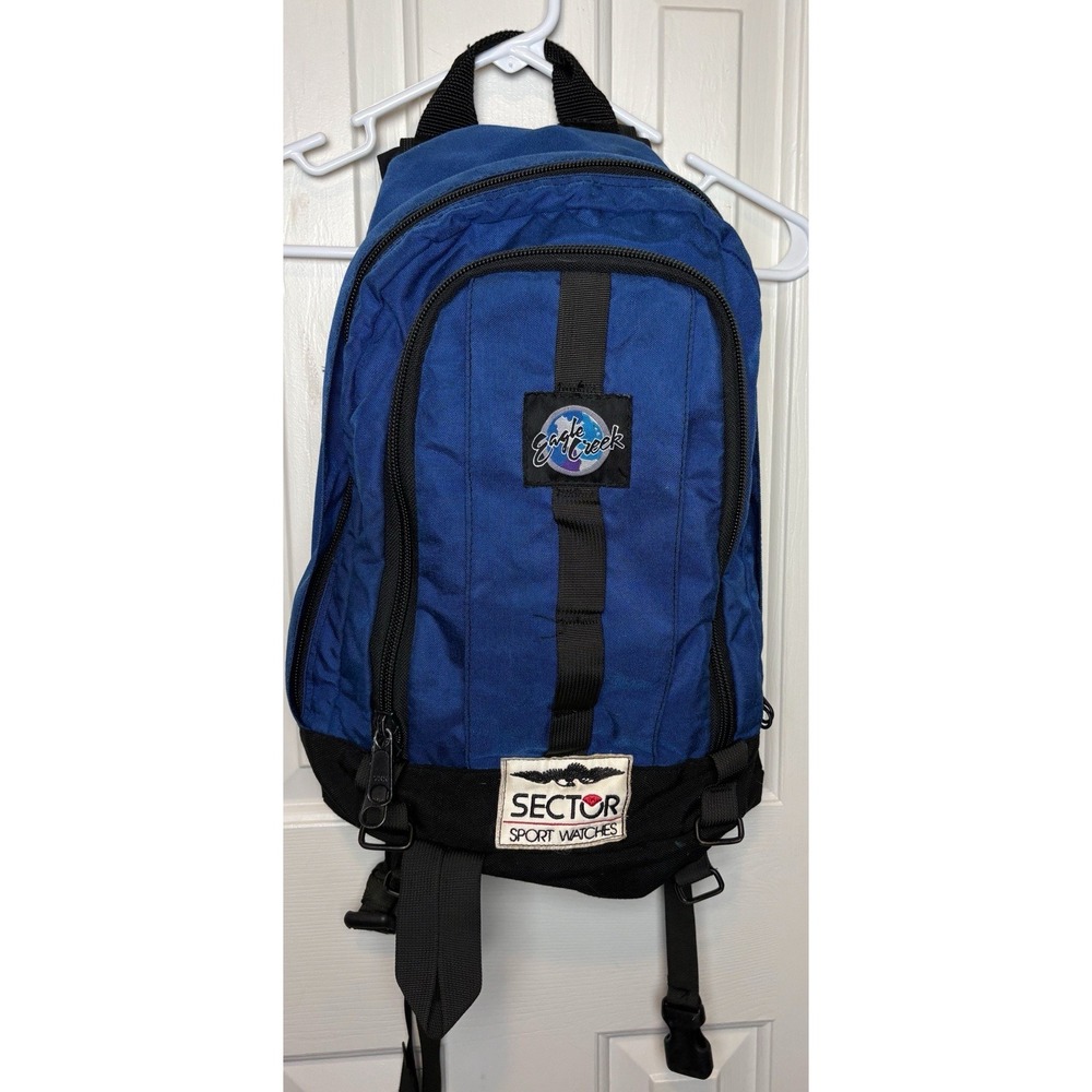VNTG Eagle Creek Blue Black Utility Hiking Camping Backpack Sector Watch